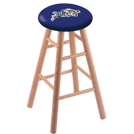 Oak Counter Stool,Natural Finish,US Naval Academy NAVY Seat